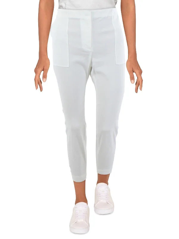 Blowout Deals Treeca Womens Linen Blend Cropped Straight Leg Pants