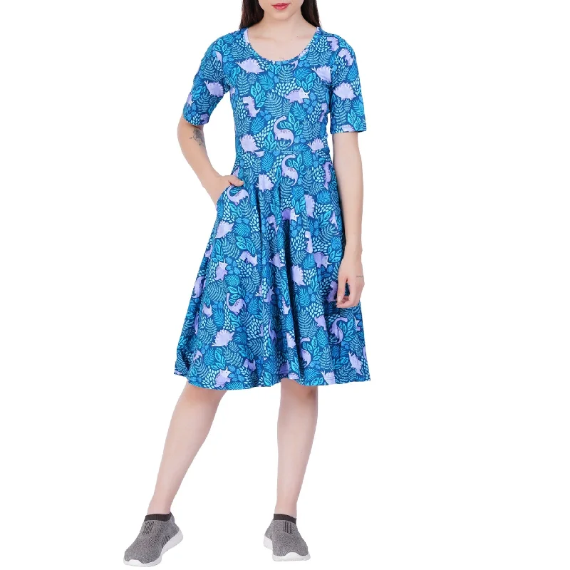 Final Clearance Tropical Dinosaur Twirl Dress