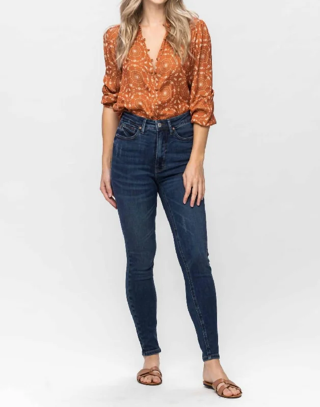 Discount Deals Tummy Control Skinny Jeans In Blue