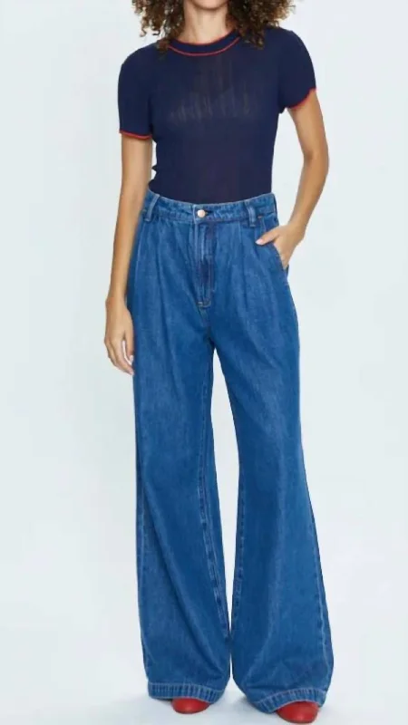 Take Advantage Victoria High Rise Denim Trouser In Midnight Sun