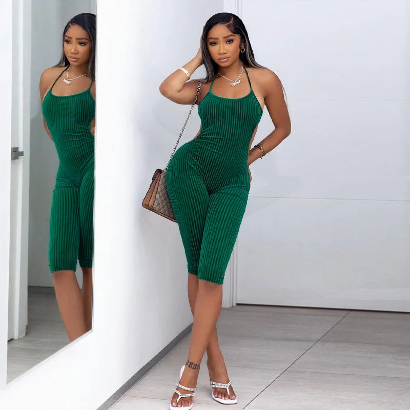 Overstock 2022 Summer Women Sexy Bodysuit Solid Color Halter Fitness Sports Jogging Rompers Jumpsuit Overstock 2022 Summer Women Sexy Bodysuit Solid Color Halter Fitness Sports Jogging Rompers Jumpsuit