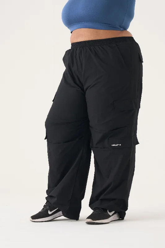 Dora Parachute Pants: Black