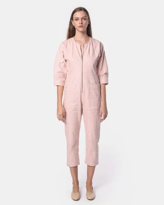 Great Deals Fit Flare Jumpsuit in Pale Quartz