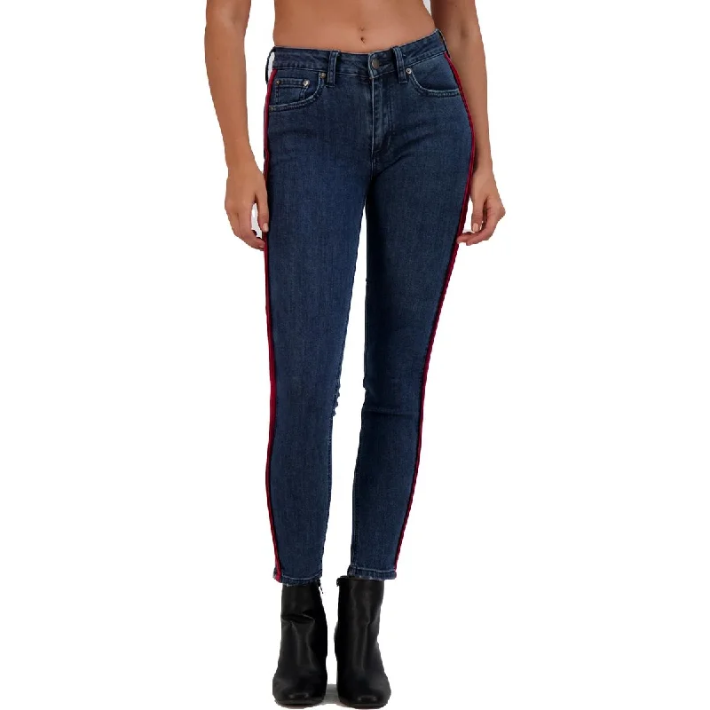 Discount Deals Just Black Women's Dark Rinse High Rise Striped Ankle Crop Skinny Jeans Discount Deals Just Black Women's Dark Rinse High Rise Striped Ankle Crop Skinny Jeans