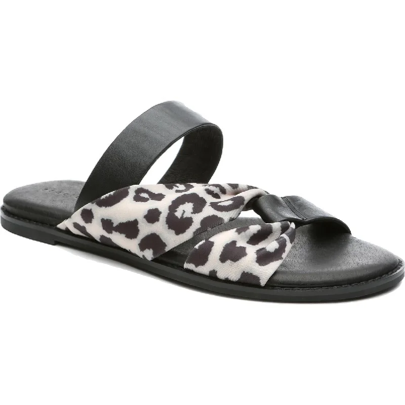 Weekend Deal Sanctuary Womens Ballad Leather Slip On Flat Sandals