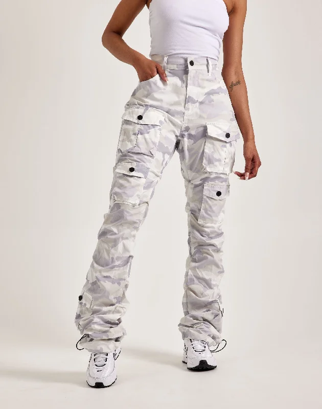 Smoke Rise High-Rise Stacked Nylon Cargo Pants