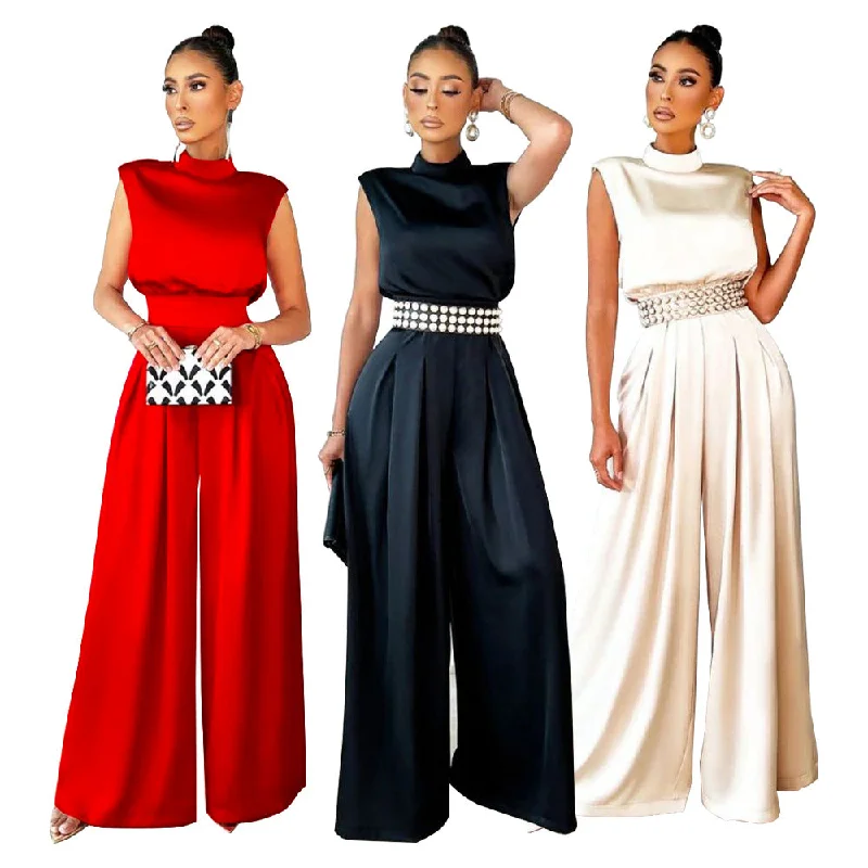 Sale Event Summer Hot Sale Fashion Sexy Solid Color Casual Loose Wide Leg jumpsuit Sleeveless Elegant Party Bodysuit Women Clothing Sale Event Summer Hot Sale Fashion Sexy Solid Color Casual Loose Wide Leg jumpsuit Sleeveless Elegant Party Bodysuit Women Clothing