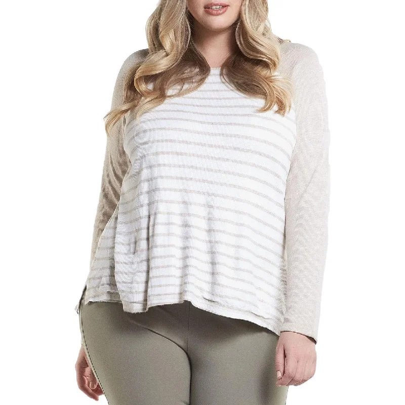 Huge Discounts Tart Collections Meagan Women's Plus Size Striped Criss-Cross Long Sleeve Top Huge Discounts Tart Collections Meagan Women's Plus Size Striped Criss-Cross Long Sleeve Top