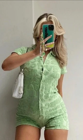 Big Discounts Towelling Playsuit (Pistachio)