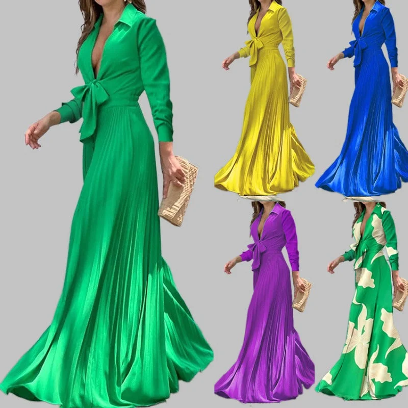 Doorbuster Deal Women's clothing new fashion V neck long sleeve lapel top ladies loose wide leg pants women one piece jumpsuits