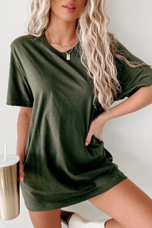 Exclusive Online Offer Basic Short Sleeve T-Shirt (Dark Olive)