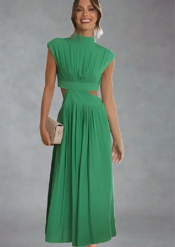 Can't Be Beat Cutout Mock Neck Sleeveless Dress