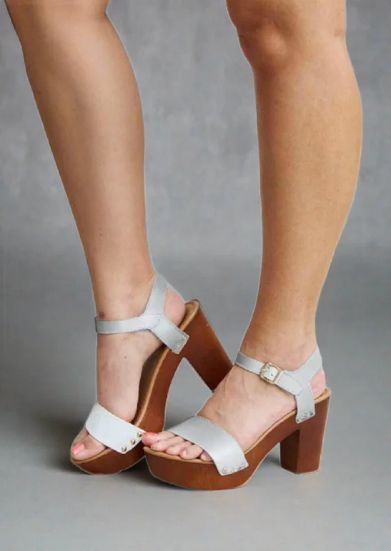 Limited Time DDK Time After Time Wooden Platform Strap Heels