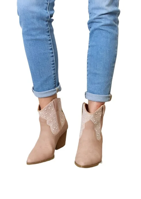 New Markdowns East Lion Rhinestone Ankle Cowgirl Booties
