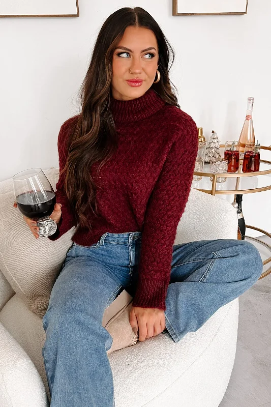 Closeout Existing In The Moment Turtleneck Sweater (Burgundy)