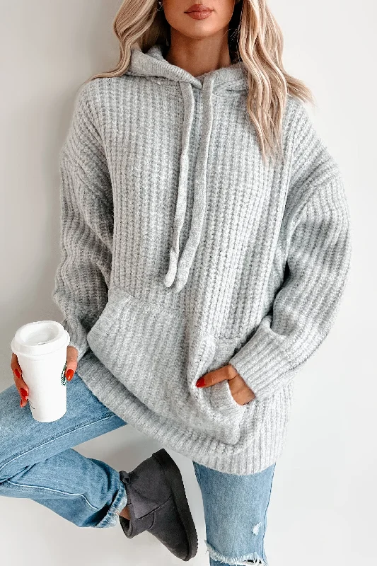 Lowest Prices DOORBUSTER Frost Looms Oversized Sweater Knit Hoodie (Heather Grey)