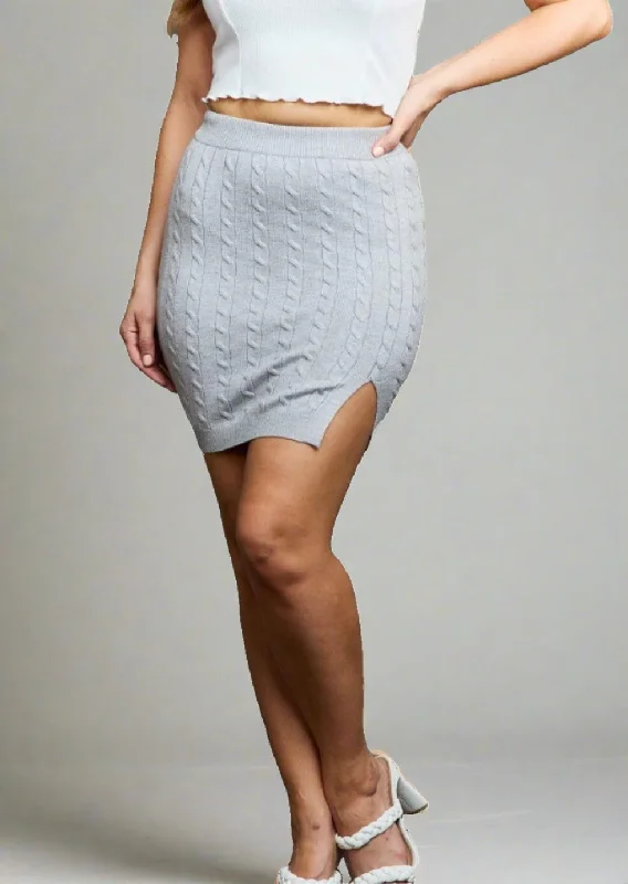 Discount Deals HIDDEN Cable-Knit Sweater Mini Skirt
