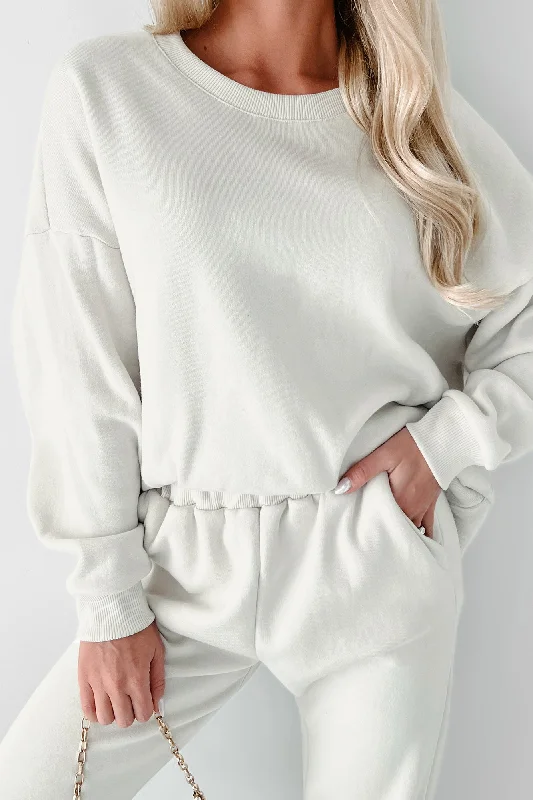 Must-Have Deals Lazy Weekend Oversized Fleece Sweatshirt (Sand)