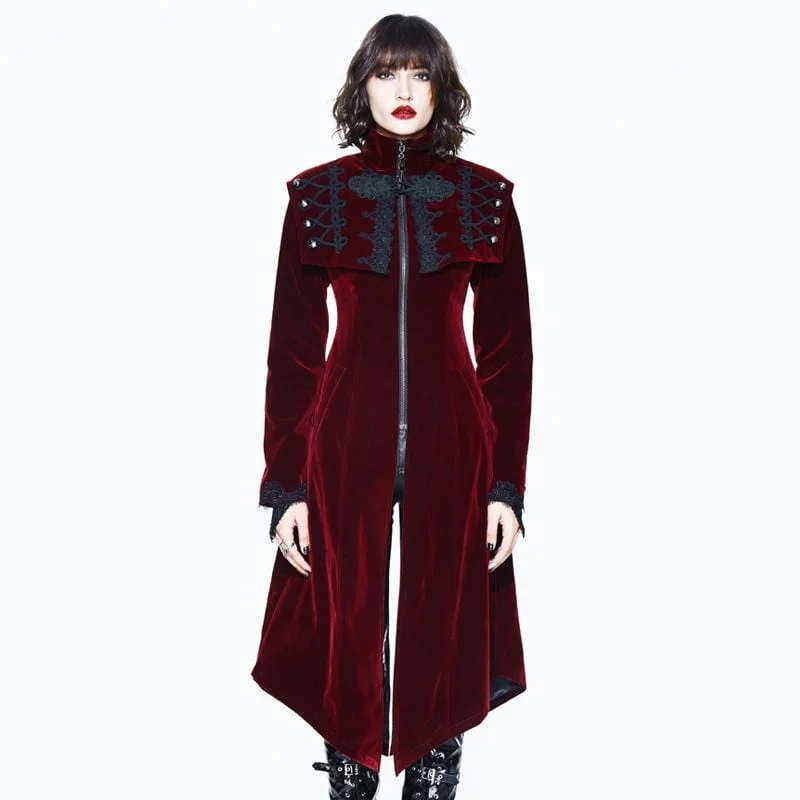 Today’s Deal Women's Square Bertha Collar Goth Long Coat