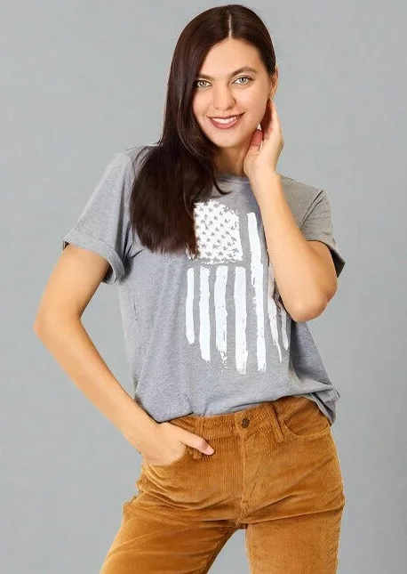 Super Sale Simply Love US Flag Graphic Cuffed Sleeve T-Shirt
