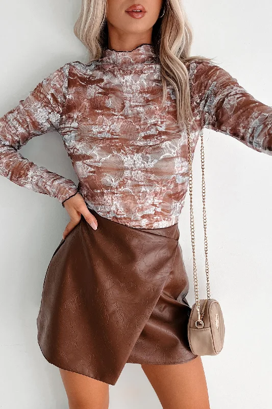 Clearance Items Stardust Wanderer Lace Long Sleeve Top (Brown/Multi)