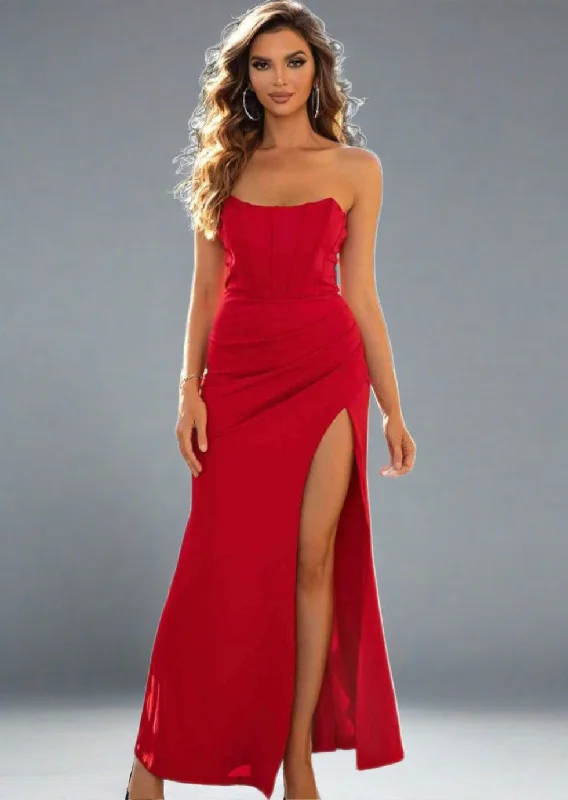 Markdowns Strapless Split Party Dress