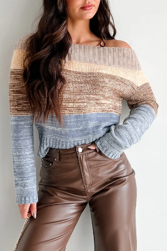 Stock Up and Save Sweetest Memories Colorblock Sweater (Taupe Combo)