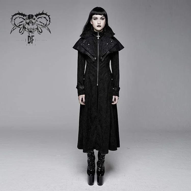 Buy More, Save More Women's Goth Cape Collar Long Jacket