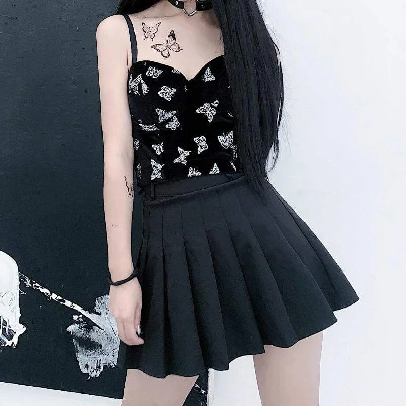 Midnight Sale Women's Gothic Butterflies Velvet Bustiers