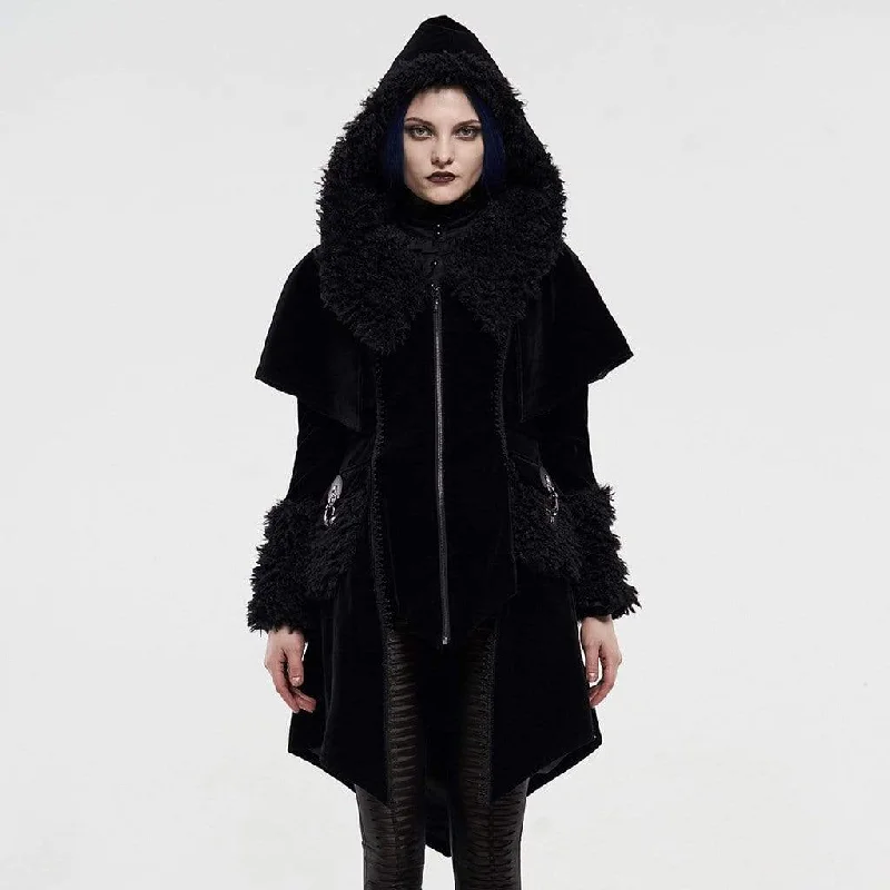 Last Chance Women's Gothic Fake Two Pieces Hooded Cloak Coats