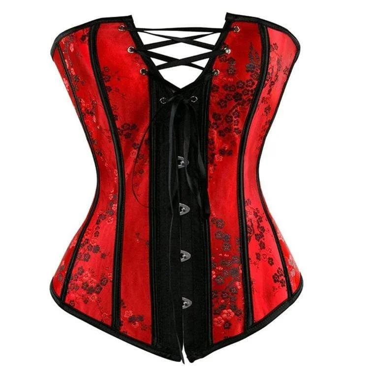 Special Offer Women's Gothic Floral Strappy Overbust Corsets