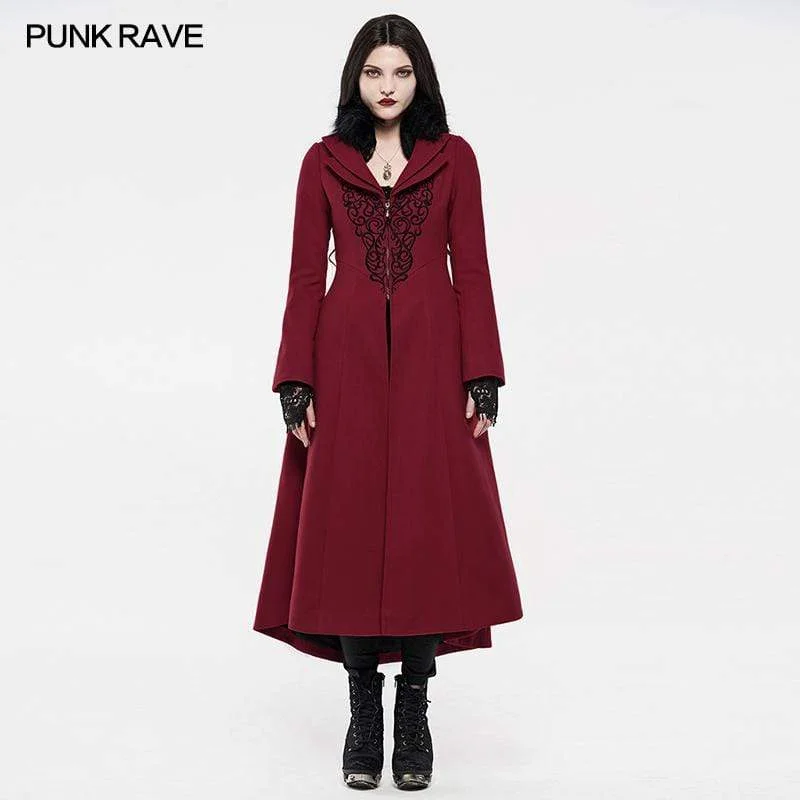 Limited Time Offer Women's Gothic Fur Collar Jacquard Coats