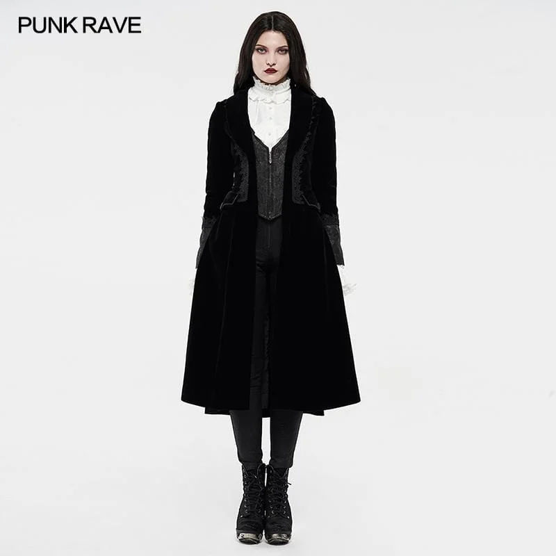 Steals and Deals Women's Gothic Jacquard Slim Fitted Coats