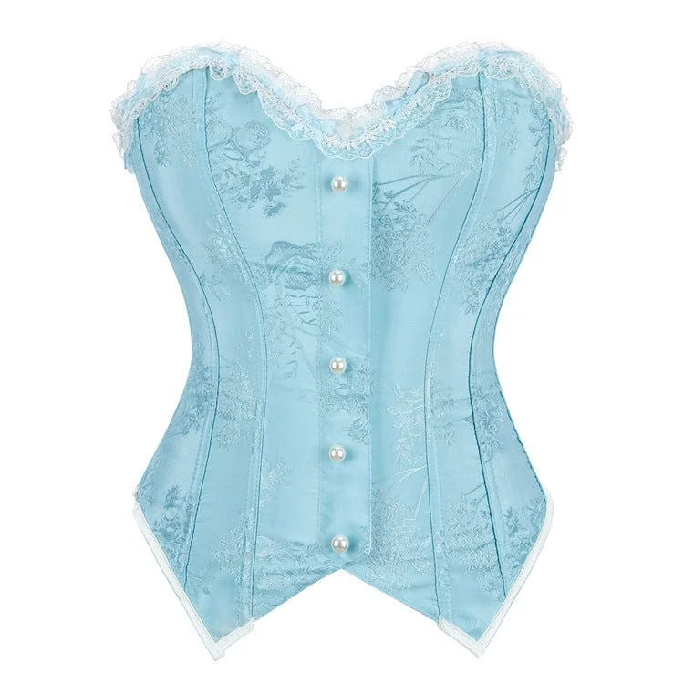 Women's Gothic Lace Hem Formal Overbust Corset