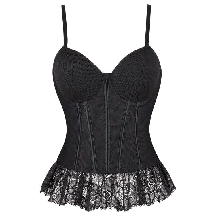 Final Markdown Women's Gothic Lace Splice Mesh Overbust Corset