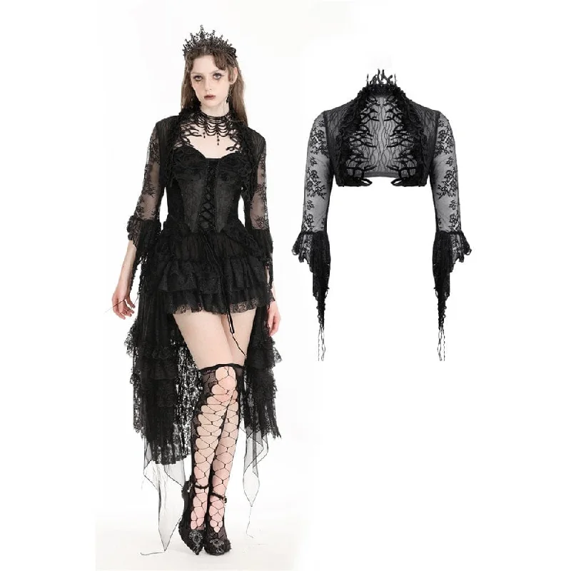 Online Only Women's Gothic Thorn Ruffled Lace Cape