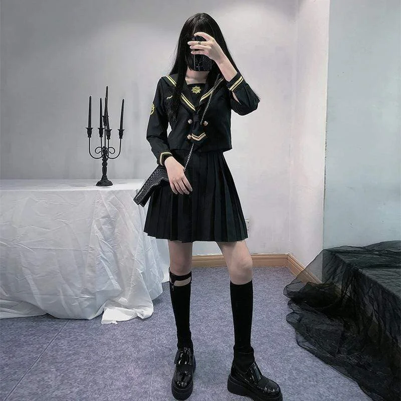 Extra Savings Women's Lolita Embroidered Sailor Suits