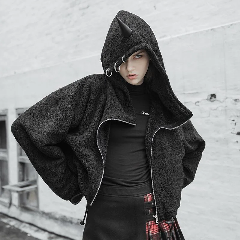 Instant Savings Women's Punk Unicorn Deco Thicken Warm Winter Coat