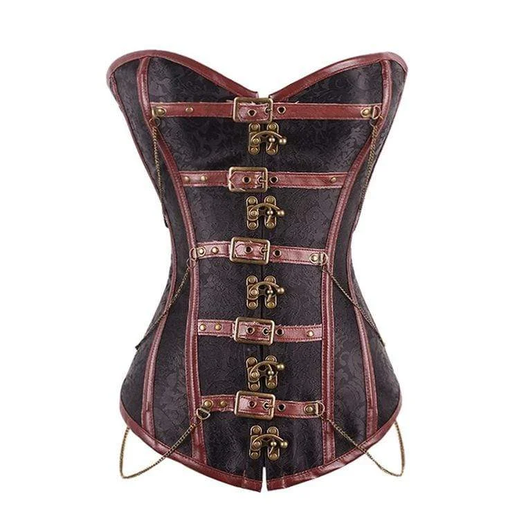 Best Bargains Women's Steampunk Multi-chain Overbust Corsets