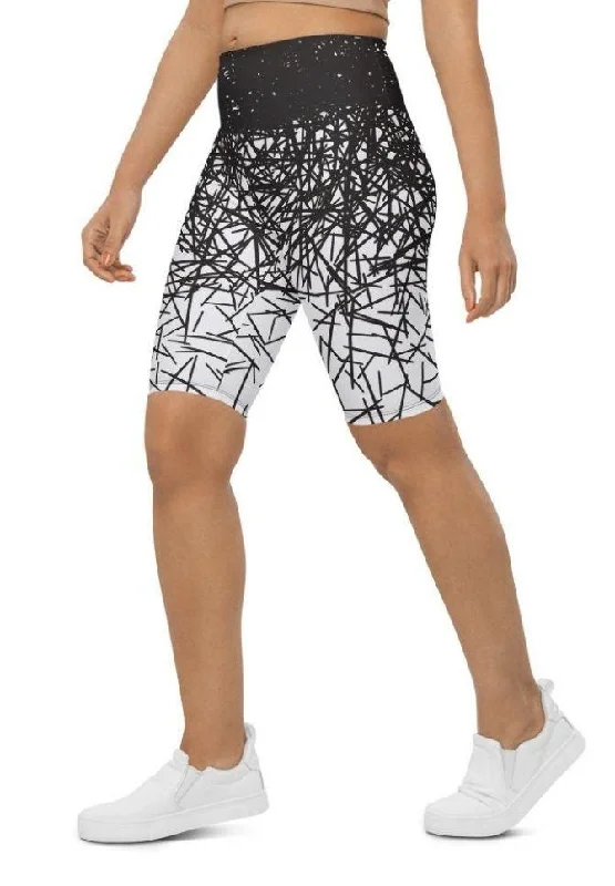 Buy Now Black & White Ombre Biker Shorts