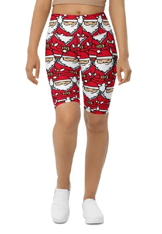 Savings Alert Cartoon Santa Biker Shorts