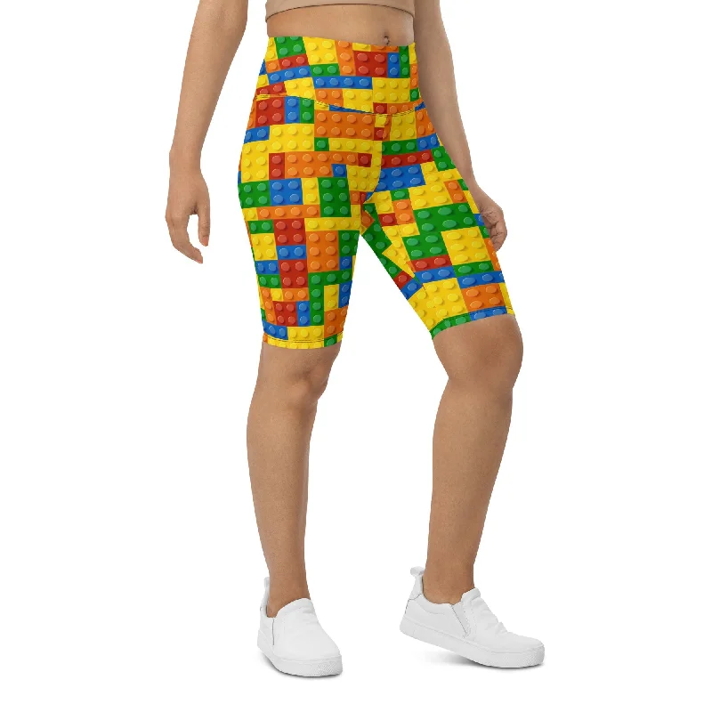 Loyalty Reward Colorful Blocks Biker Shorts
