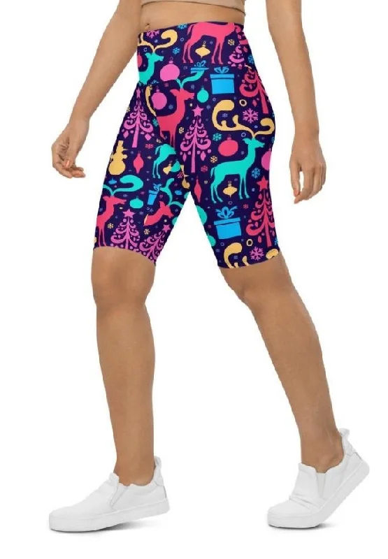 Fantastic Deals Colorful Christmas Biker Shorts
