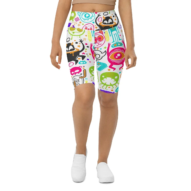 Weekend Deal Colorful Doodles Biker Shorts