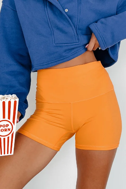 Limited Stock Determined To Win Buttery Soft Biker Shorts (Orange)