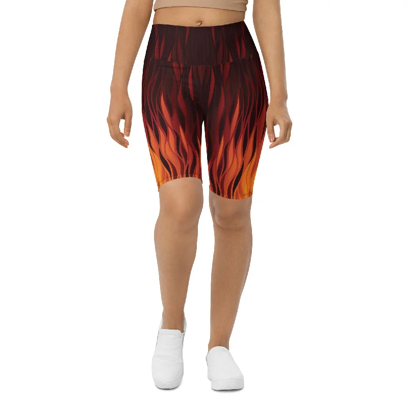 Price Cut Fire Biker Shorts