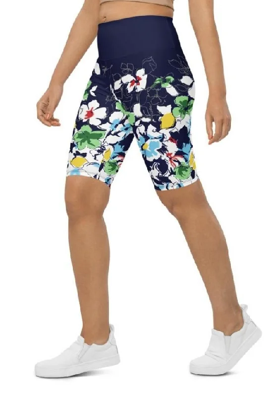 Price Cut Flower Drawings Biker Shorts