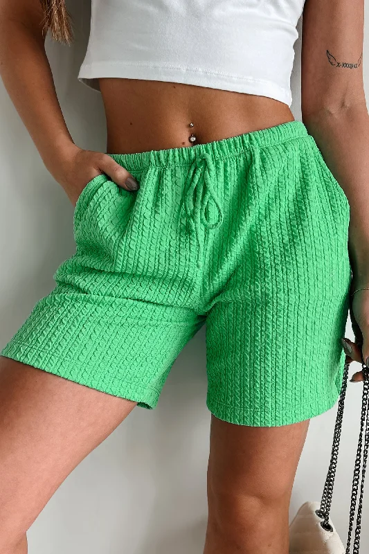 Quick Sale Good News Textured Shorts (Garden Green)