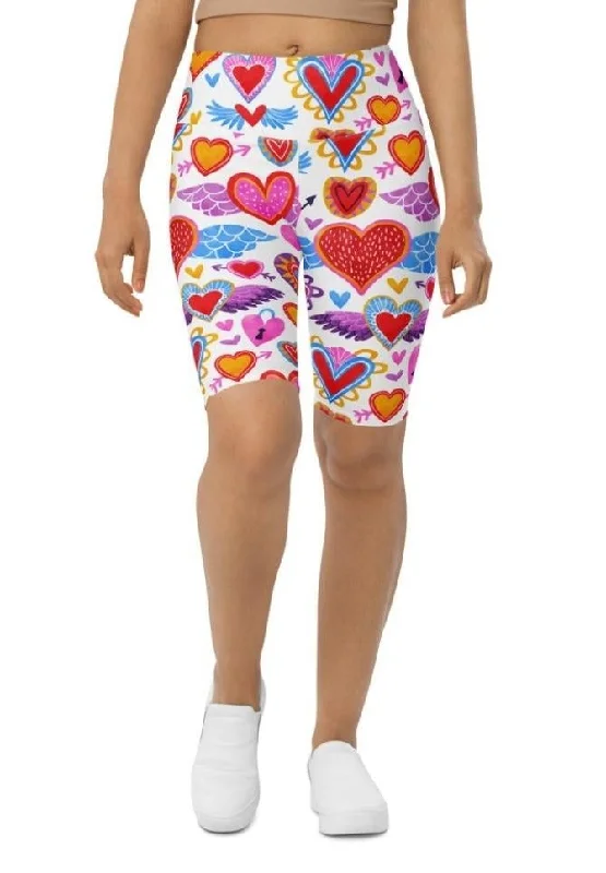 Big Savings Heart Pattern Biker Shorts