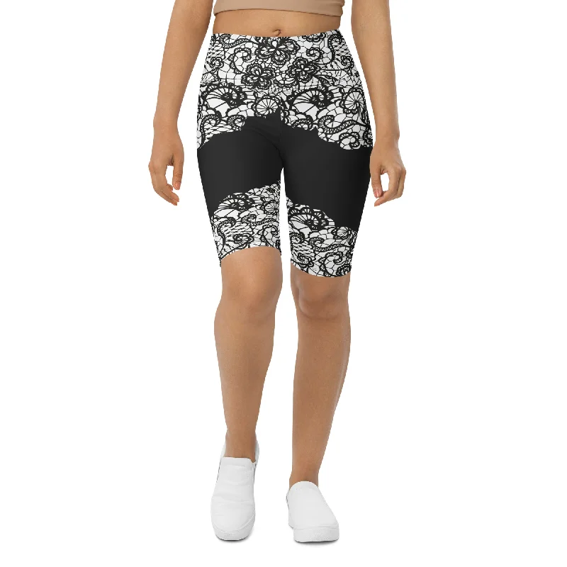 Price Rollback Lace Cut Out Biker Shorts
